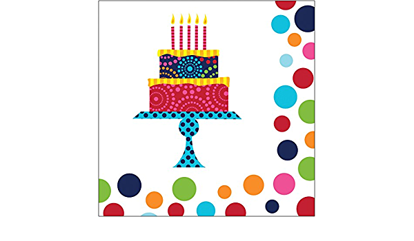 Birthday Cake Stand Lunch Napkins 3-Ply