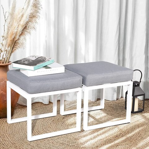 Yulan Outdoor Aluminium L-Shaped Corner Sofa, Outdoor Terrace Dining Table, Living Room Sofa Set For Living Room Office Lounge (White) Yl21510-494