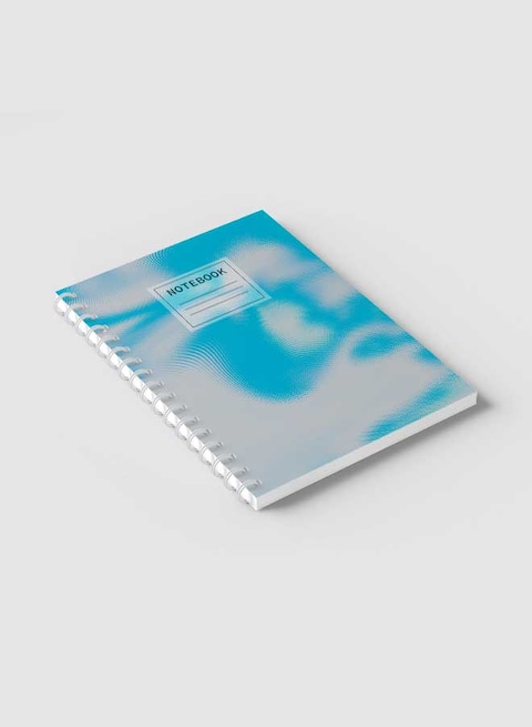 Lowha Spiral Notebook With 60 Sheets And Hard Paper Covers With Abstract Blue Texture Design, For Jotting Notes And Reminders, For Work, University, School