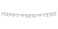 5' Silver Glitterred Print HNY Banner