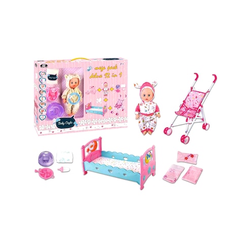 Buy Power Joy 12-In-1 Baby Doll Cayla Deluxe Playset Multicolour in UAE