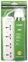 Terminator brand 4 way universal power extension socket 3m