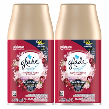 Glade Blooming Peony And Cherry Automatic Refill Spray White 269ml Pack of 2