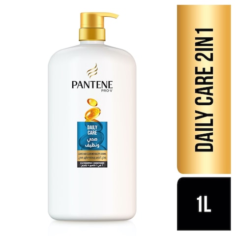 Pantene Pro-V Shampoo &amp; Conditioner 2 In 1 Daily Care Leaves Hair Clean And Healthy Looking 1000 Ml