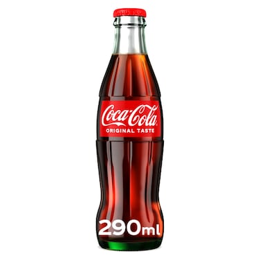 Coca-Cola Original Taste Carbonated Soft Drink Glass Bottle, 290ml
