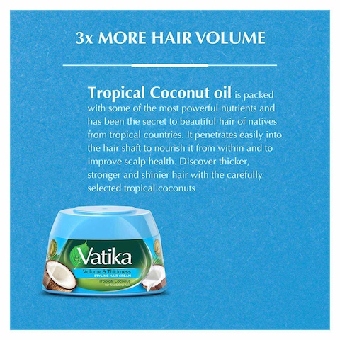 Vatika Naturals Tropical Coconut Styling Hair Cream - 125ml