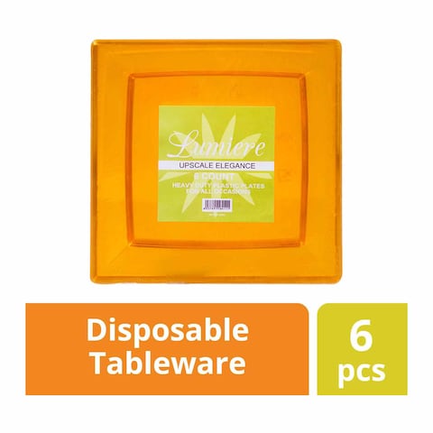 Lumiere Square Small Plastic Dishes - 6 Pieces