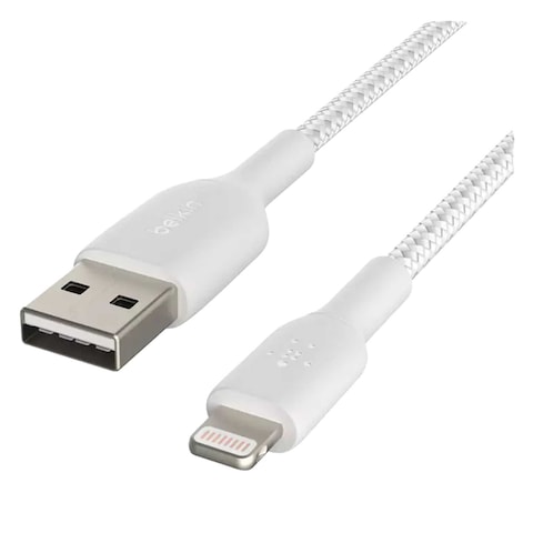 Belkin Braided USB-A to Lightning Data Sync And Charging Cable White