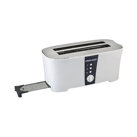Black + Decker Cool Touch Toaster 4 Slices 1350 Watt - White - ET124