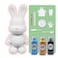 BUNNY MONEY SAVER FIGURINE (9 inch - 23 cm) ACRYLIC DRIP POURING PAINT DIY SET Colors: Light-Blue, Gold, Black.