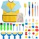 JMD 42pcs Painting Kits for Kids Early Learning Kids Paint Set Sponge Painting Brushes Kids Painting Kits Early DIY Learning Drawing Kit