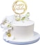 Party Time Round Shape "Happy Birthday" Acrylic Golden Color Happy Birthday Cake Topper for Birthday Decoration/Happy Birthday Cake Decoration Item - Cake Topper