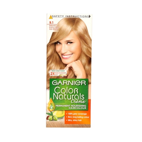 Garnier Color naturals Hair Color Ash Blonde shade 9.1, 110ml