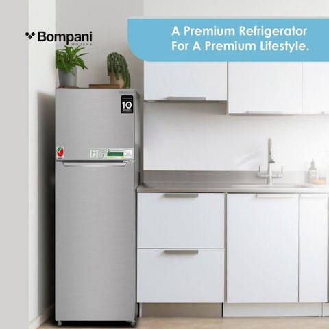 Bompani 260L Gross Capacity Double Door Refrigerators Inox No Frost Recessed Handle R600A Inside Condenser - 1 Year Full &amp; 5 Year Compressor Warranty - BR265SSN Silver