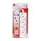 AFRA Japan Universal Extension Cord, 4 Way, 4 Universal Sockets, 5 Meter Cable, Easy Set-Up & Storage, Shockproof, 250V