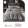 Luna Home Silky Satin, King Size 6-Piece Bedding Set, Plain Silver Gray Color