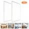 XBW - 2 PCAK 2X2 FT LED 60W Panel Ceiling Light 60X60 cm Square Aluminium 6500K 6000LM for Home Improvement Kitchen Living Room Office Supermarket White Color (Warm White)