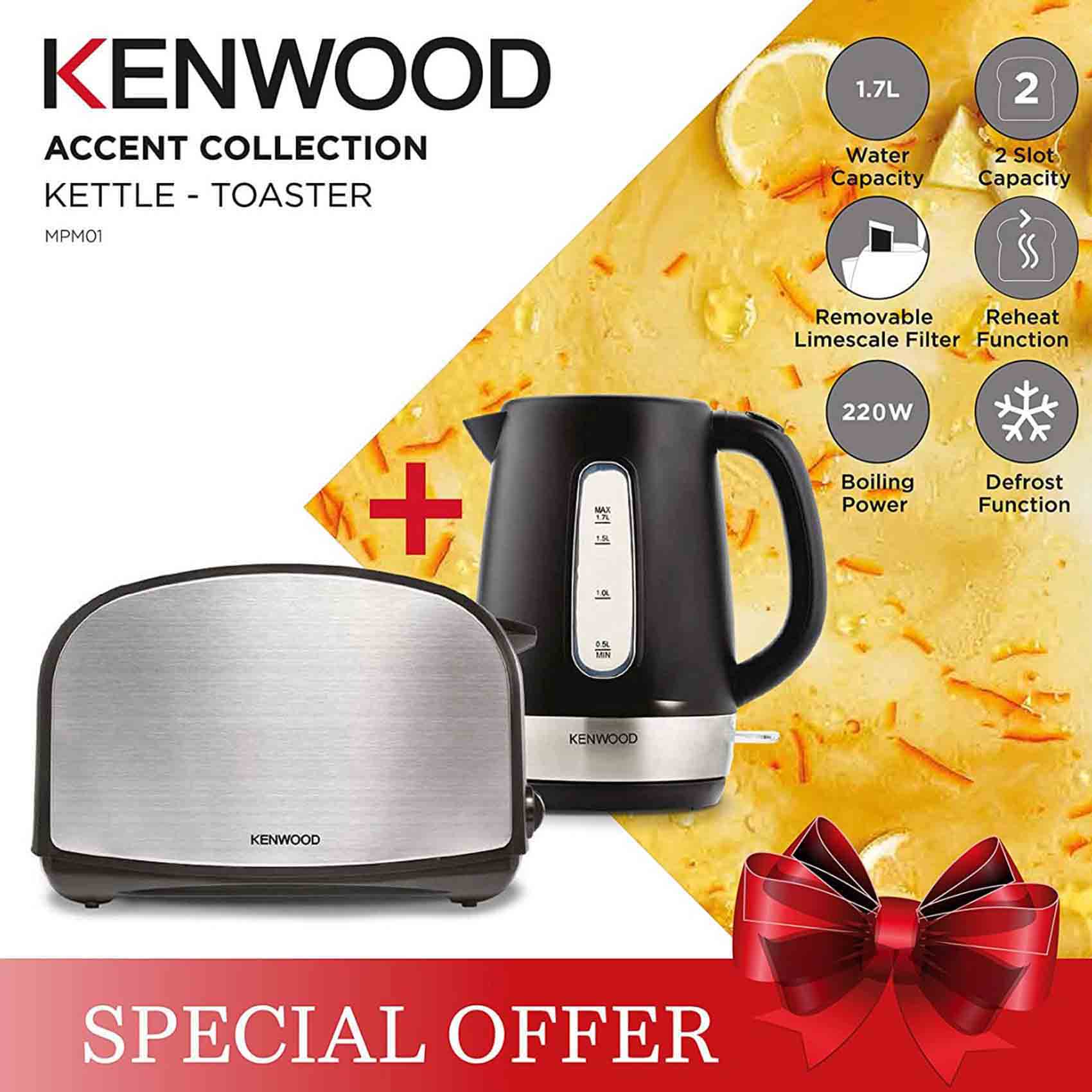 Kenwood Kettle Toaster Bundle ZJP01.A0BK TCM01.A0BK