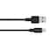 Rukini nylon braided lightning to USB cable, 1M, Black