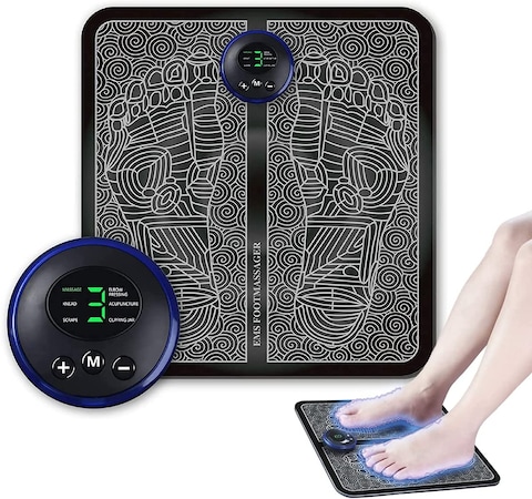 Generic EMS Electric Foot Massager, Massage Mat Pain Relief Foot Pad, Folding Portable Massage Foot Mat USB Rechargeable