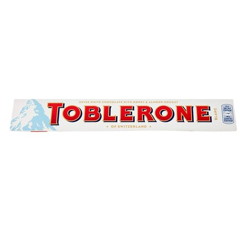 Toblerone Swiss White Chocolate Bar With Honey And Almond Nougat 360g