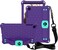 Remson Honeycomb Design Shockproof Case With Holder, Stand And Shoulder Straps For Samsung Galaxy Tab A 8.0 T290 And T295, Heavy Duty Stand Holder Case Cover With Strap (Purple/Aqua)