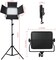 COOPIC RGB-216 2-Pack LED Video Light with 200cm Stand TFT Color Display/High CRI White LED/2500-8500K/360&deg; Full Color/9 Types of Scenes, Led Light Panel for Outdoor Photography