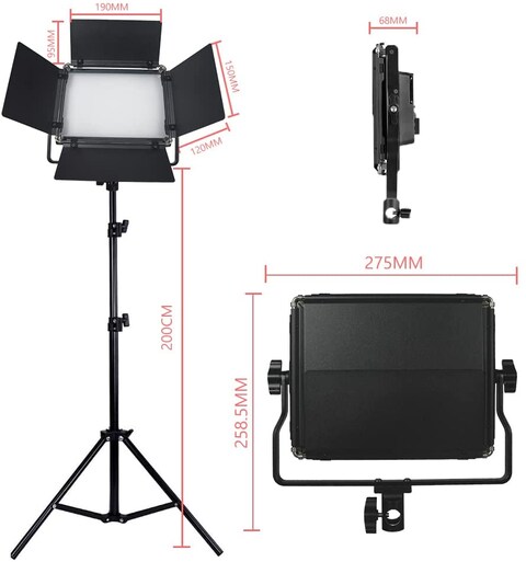 COOPIC RGB-216 2-Pack LED Video Light with 200cm Stand TFT Color Display/High CRI White LED/2500-8500K/360&deg; Full Color/9 Types of Scenes, Led Light Panel for Outdoor Photography