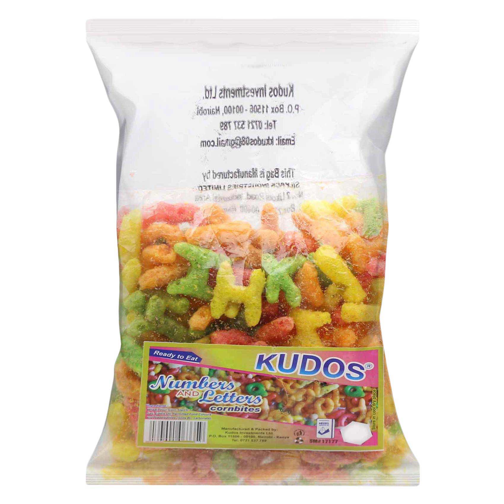 Kudos Numbers And Letters Cornbites Puffs 100g
