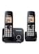 Panasonic - Set Of 2 Cordless Telephone Black