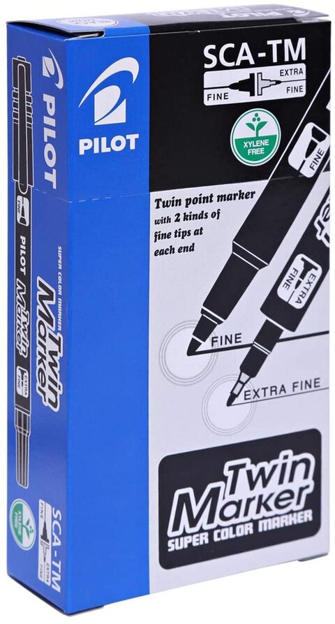 Generic Pilot Sca-Tm-B Twin Marker Set Of 12, Black