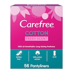 Buy Carefree Cotton Fresh Pantyliners White 56 count in Saudi Arabia