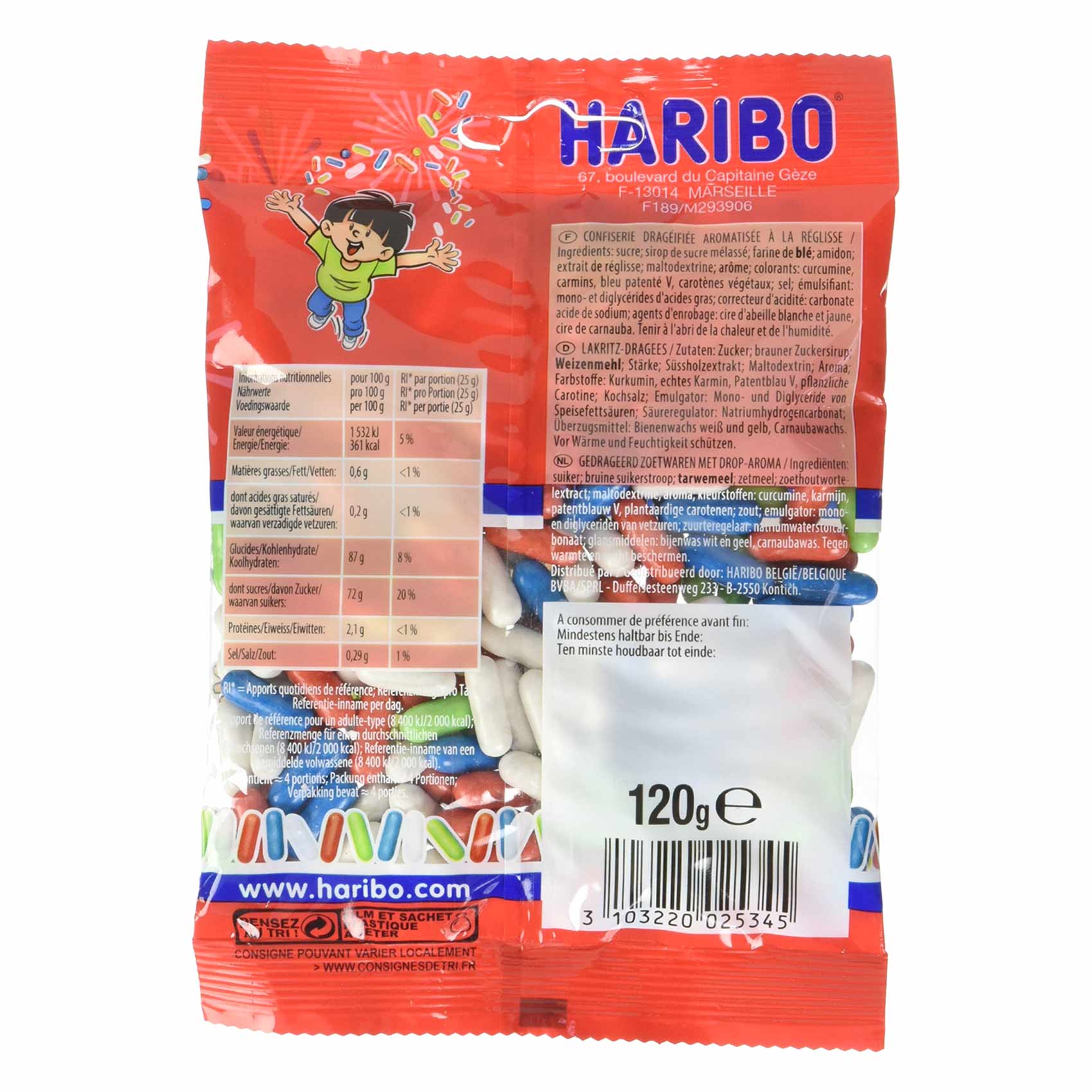 Haribo Liquorice Candy Carensac 120 Gram