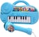 Party Time Little Singer Piano Keyboard 16 Keys, Multifunctional Musical Instrument Electronic Toy Piano with Microphone for Baby and Toddler (Blue)