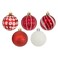 Christmas Designed Baubles Red &amp; White 6cm 30Pcs/Box