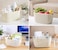 Aiwanto 2 Pcs Staorage Box Kitchen Storage Box Bathroom Storage Box storage Basket  Plastic Storage Baskets Bins Organizer with Handles(Beige)