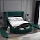 In House Lotus Velvet Bed Frame - Queen - 200x150 cm - Dark Green