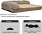 Dog bed with bolsters for medium-sized dogs, Orthopedic dog couch bed with memory foam layer and removable washable cover, Nonskid bottom 60 cm L (Khaki)