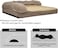 Dog bed with bolsters for medium-sized dogs, Orthopedic dog couch bed with memory foam layer and removable washable cover, Nonskid bottom 60 cm L (Khaki)
