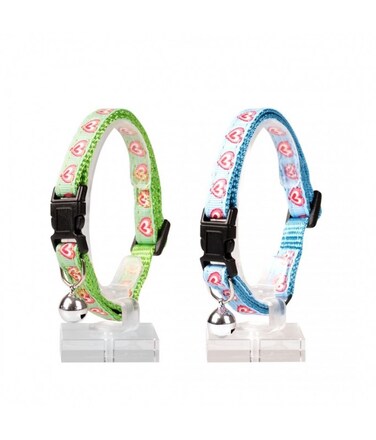 Duvo Cat Collar Nylon Mixed Colors 20 - 30cm / 10mm, Hearts