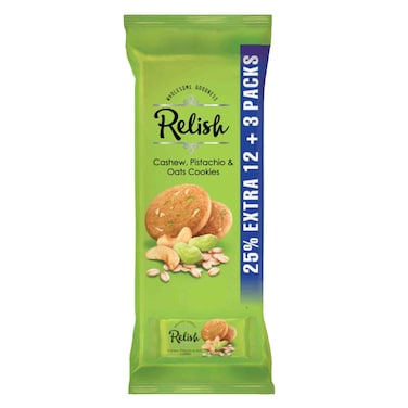 Relish Cashew Pistachio Oat Cookie 42g x12 +3