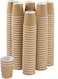 Marrkhor 8 Oz. Brown Disposable Ripple Insulated Coffee Cups - Hot Beverage Corrugated Paper Cups [50 Cups ] With Lid