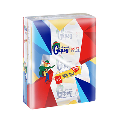 Gipsy Soft Plus Facial Tissue 200 Count X Pack Of 3