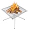 Portable Fire Pit Outdoor Mesh Screens Stainless Steel Stand Fire Place