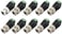 XBW 10 Pack Coax BNC Male Connectors, Coaxial Cat5 Cat6 to BNC Video Balun Connectors Screw Terminal Solderless Socket Adapters for CCTV Surveillance Camera, DVR, TV, Video