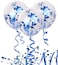 Red Owl - 5Pcs Inflatable Blue Confetti Balloon 12Inch Latex Clear Balloon Birthday - Baby Shower Party Decoration