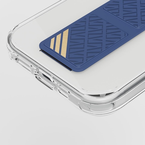 Levelo Morphix Clara Grip Case For iPhone 15 Pro: Reinforced Corners, Premium Leather Kickstand Grip, Shock-Proof Edges, And Multi-Positioning Modes For Ultimate Protection And Convenience (Blue)