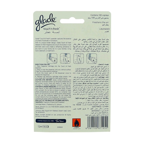 Glade Touch N Fresh Lavender Air Freshener With Diffuser Refill 12ml