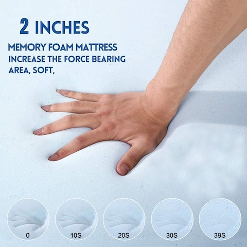 Deep Sleep Memory Foam (Visco) Mattress Topper Height Of 5 Cm With Removable Knitted Fabric Cover (Queen - 150 X 200)