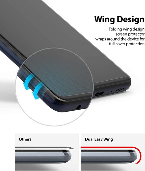 Ringke Dual Easy Wing Samsung Galaxy M31S Screen Protector Full Coverage (Pack of 2) Dual Easy Film Case Friendly Protective Film [ Designed Screen Guard For Galaxy M31S ]